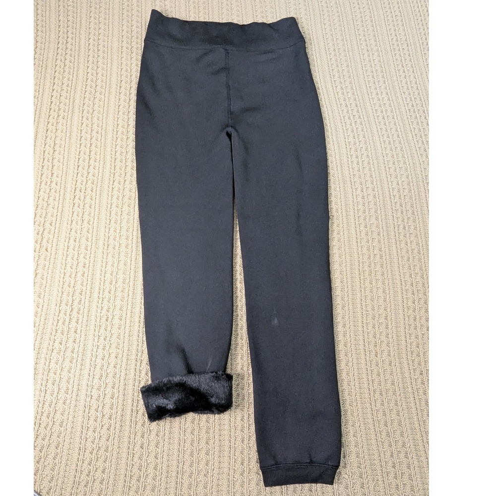 Free Country Womens Faux Fur Lined Leggings Black High Waist Size L/XL
